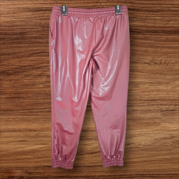 Cleo Burgundy Pleather Pants Size L - Picture 3 of 5